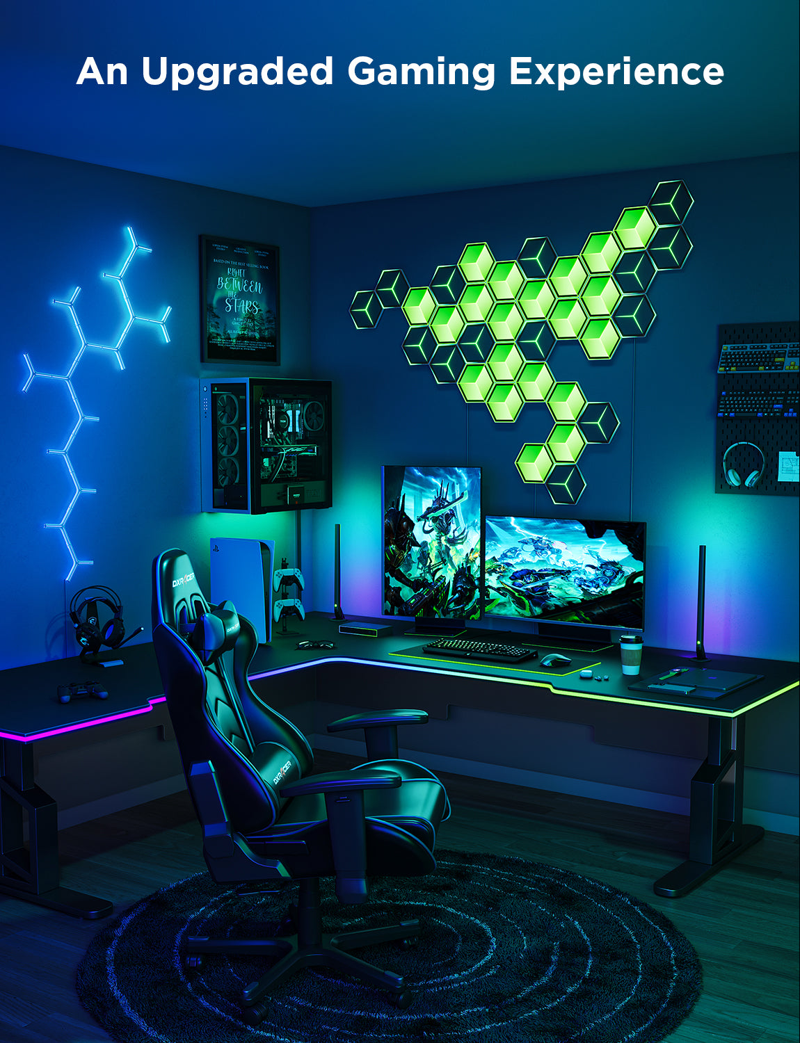 Govee Glide Hexagon ライトパネル 10枚 Govee Glide Hexagon Light Panels Ultra, RGBIC 3D Wall Lights