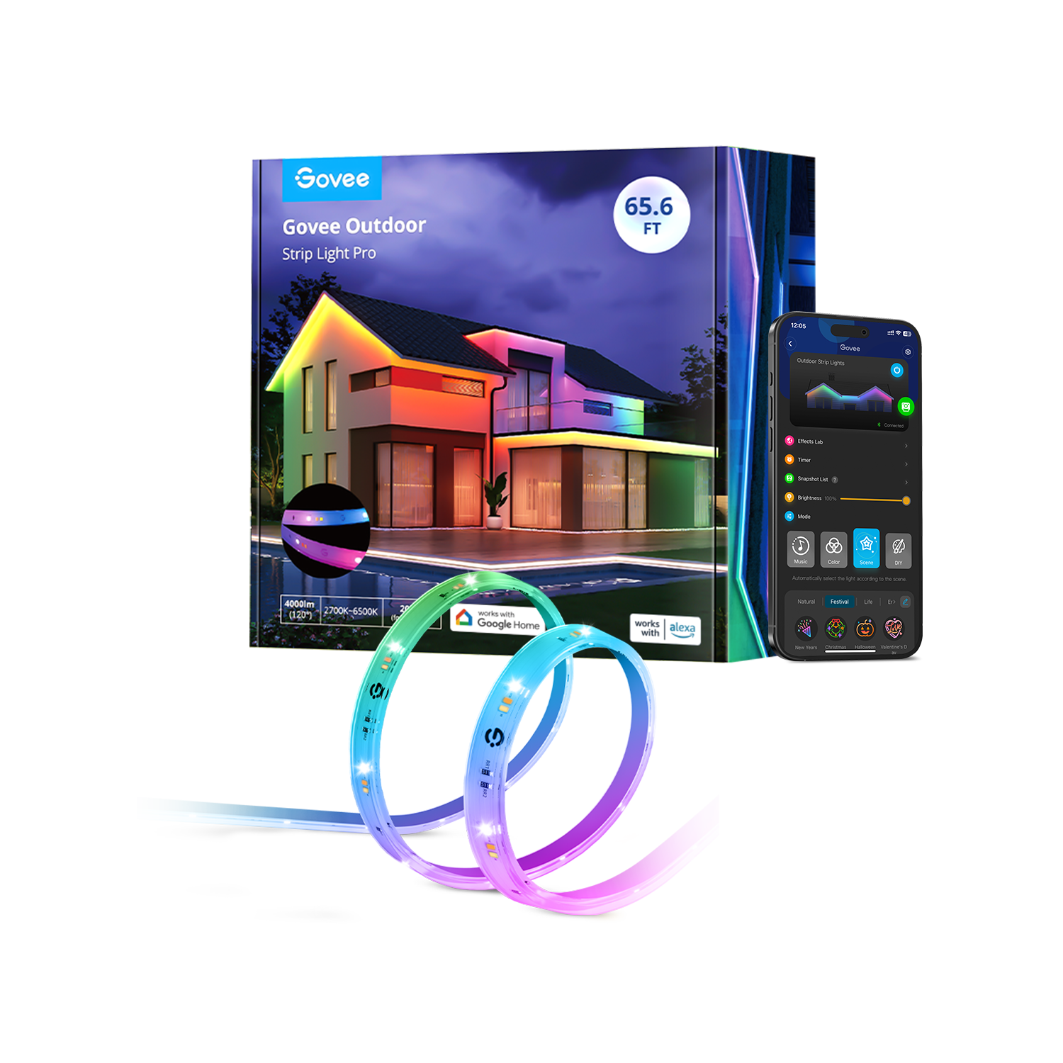 Govee Wi-Fi RGBIC Outdoor Strip Lights | Govee US