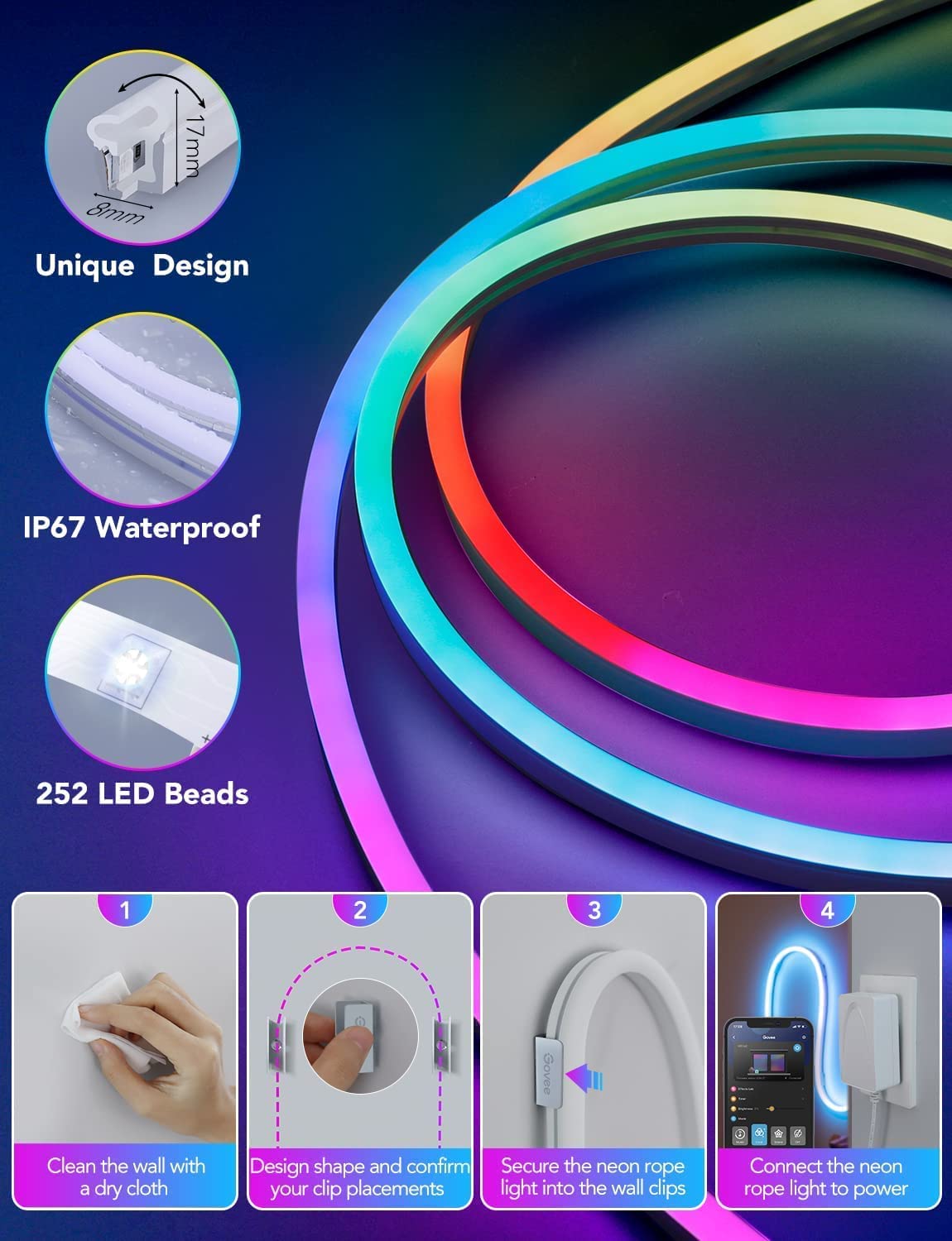 Govee Neon LED Strip Light -10ft/3m