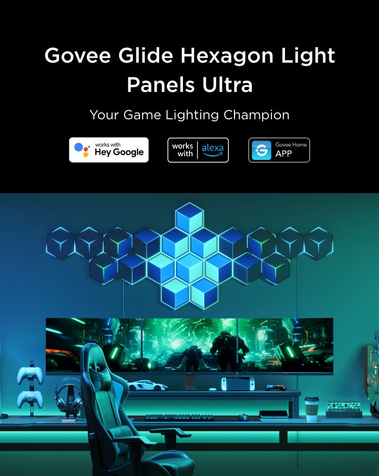 Govee Glide Hexagon Light Panels Ultra - Meteor Gray (10 Pack)