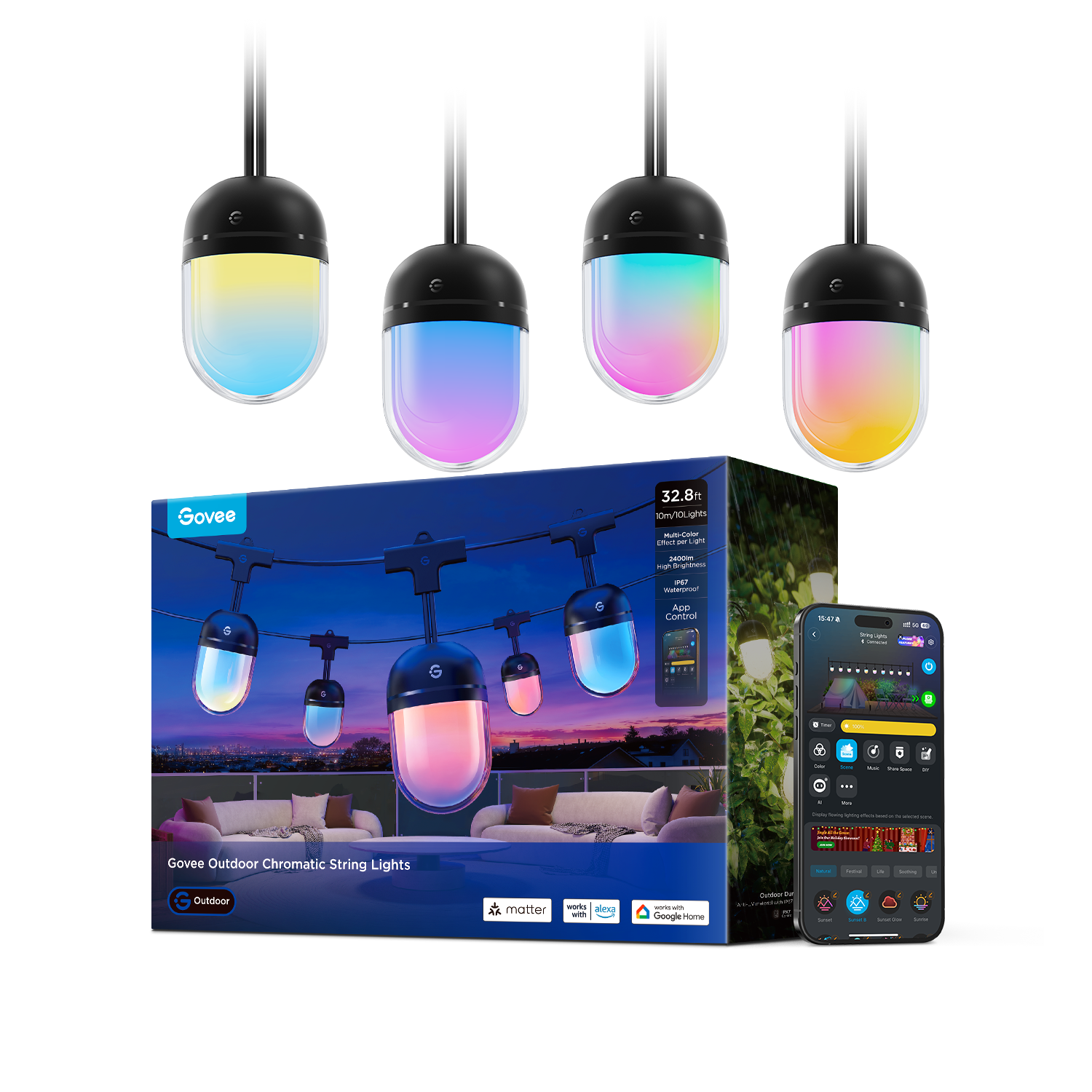 Govee Outdoor Chromatic String Lights | Govee US